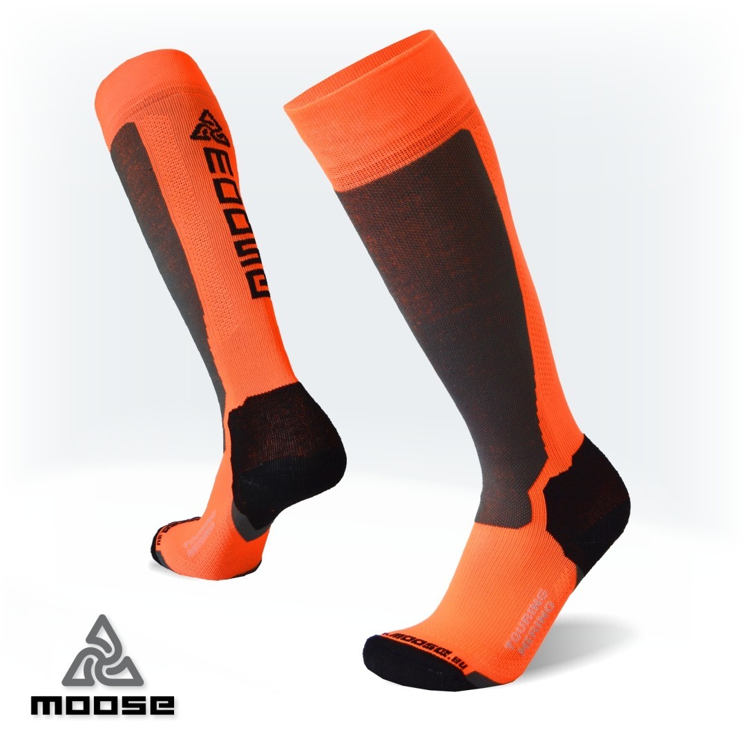 TOURING MERINO elastické funkční podkolenky Moose oranžová XS