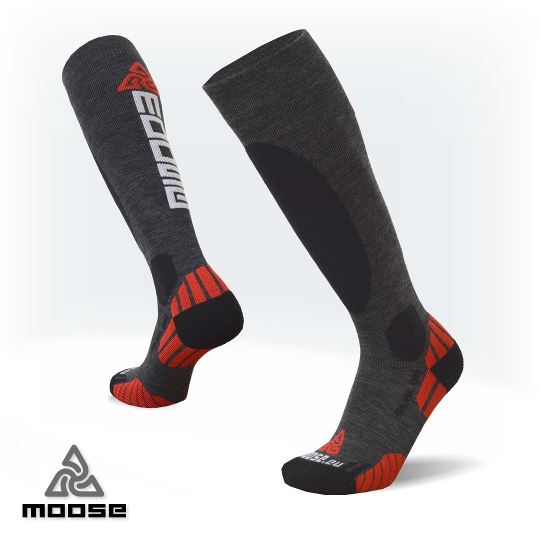 SLALOM MERINO prémiové lyžařské podkolenky Moose šedá M