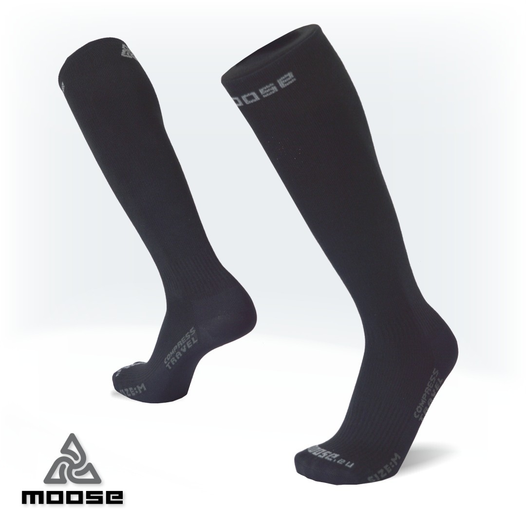 COMPRESS TRAVEL kompresní podkolenky Moose černá 3XL