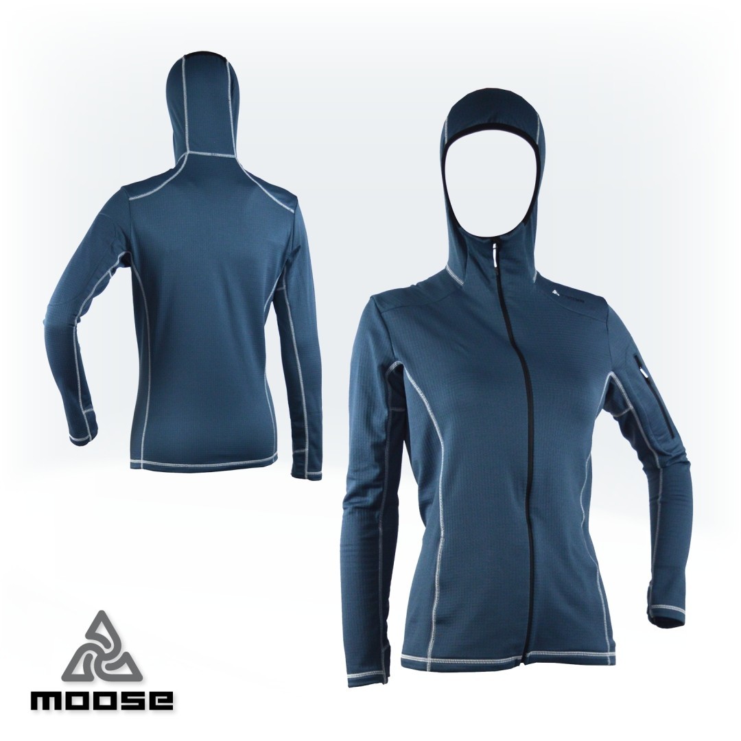 STELVIO HOODIE WOMEN funkční mikina s kapucí Moose šedá XL