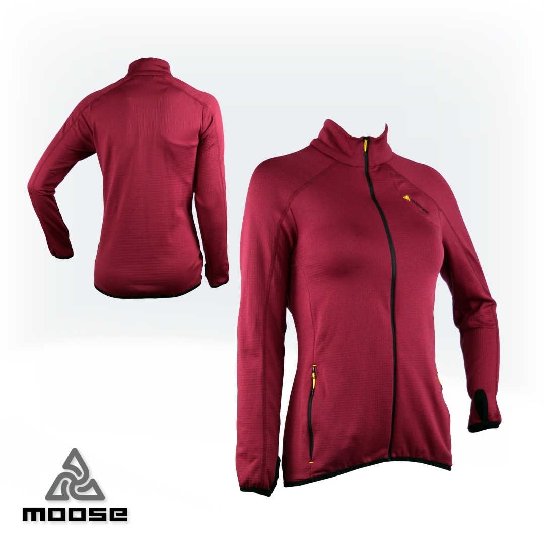 Levně STELVIO LIGHT WOMEN letní mikina se zipem Moose vínová L