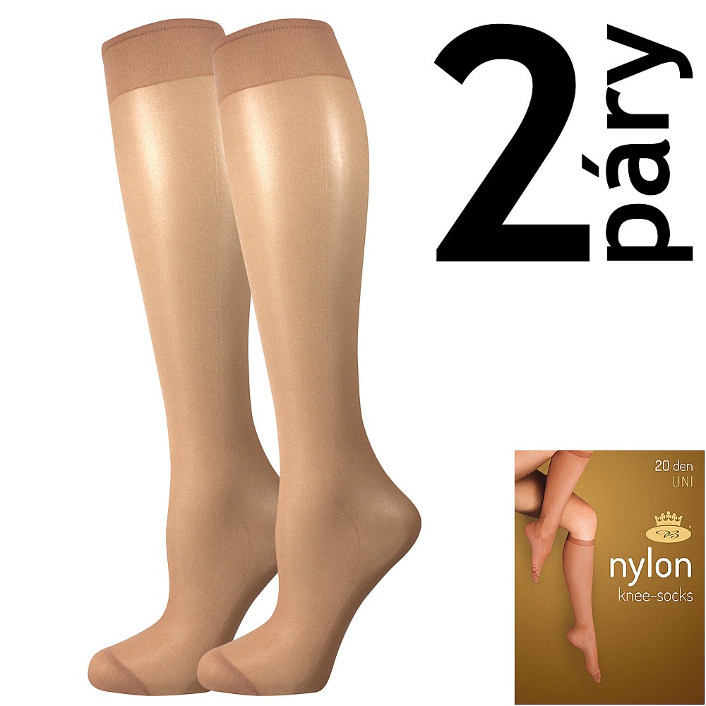 NYLON KNEE-SOCKS 20 DEN punčochové podkolenky Lady B - 12 párů