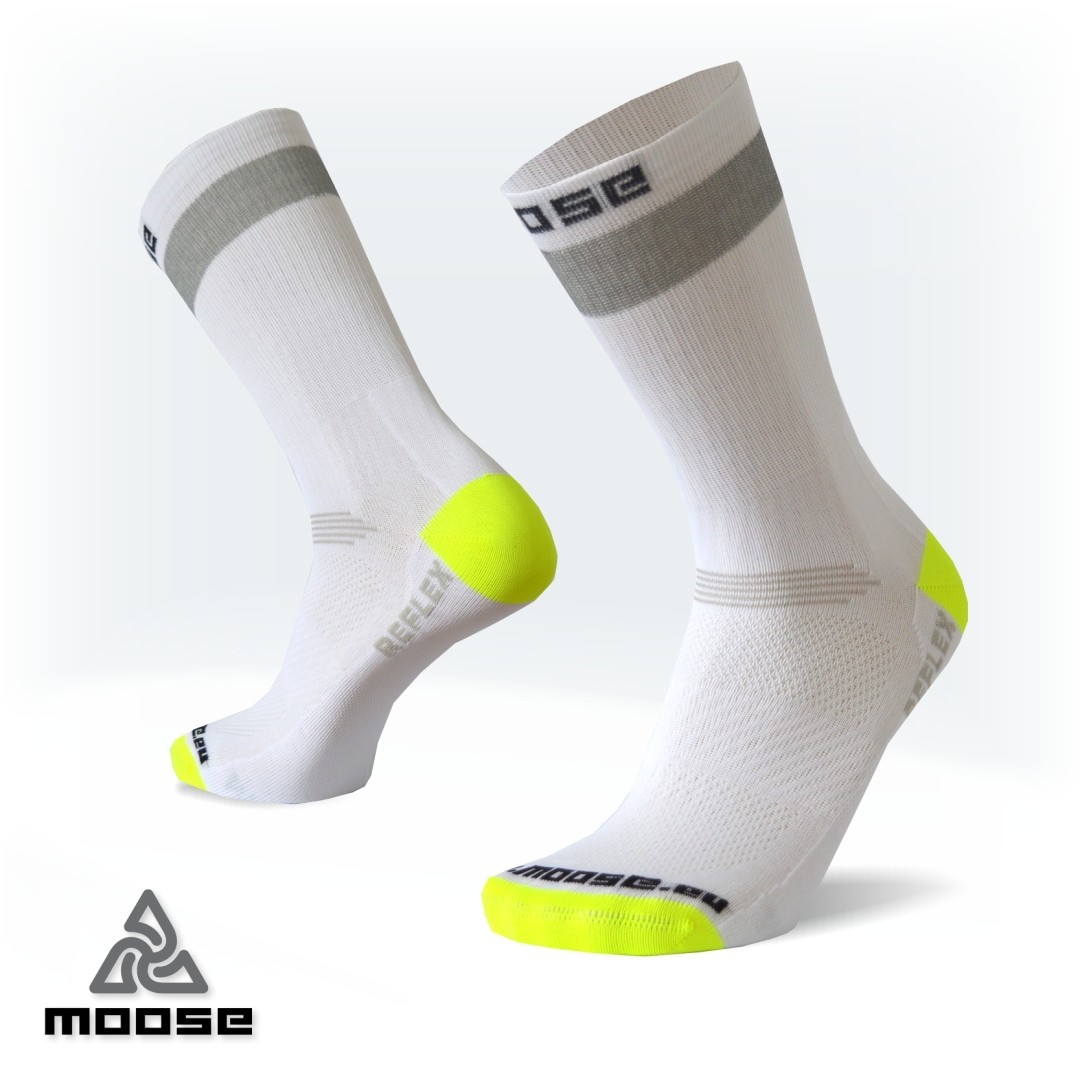 RACE REFLEX NEW sportovní ponožky Moose bílá XS
