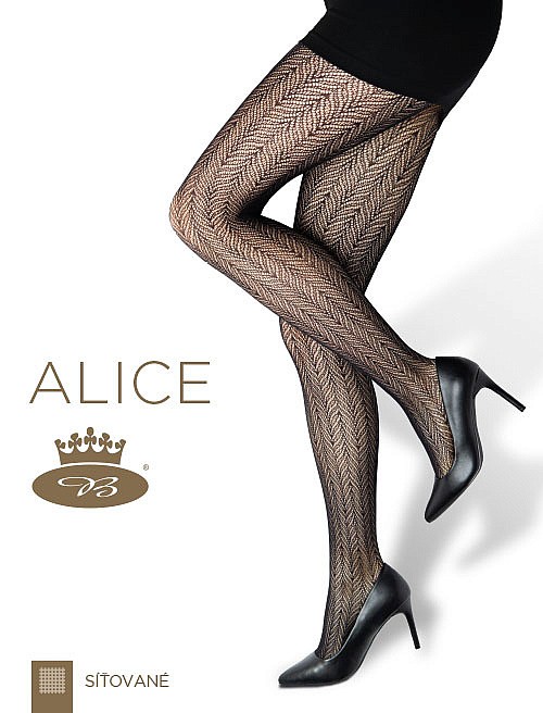 ALICE síťované punčochové kalhoty Lady B L / XL