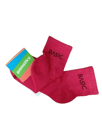 Levně FX-BASIC bavlněné sportovní ponožky s froté chodidlem FUXY 39-42 červená