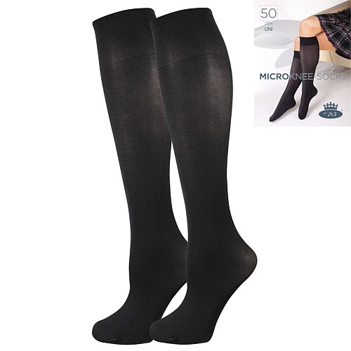 MICRO KNEE-SOCKS 50 DEN punčochové podkolenky Lady B - 6 párů UNI černá