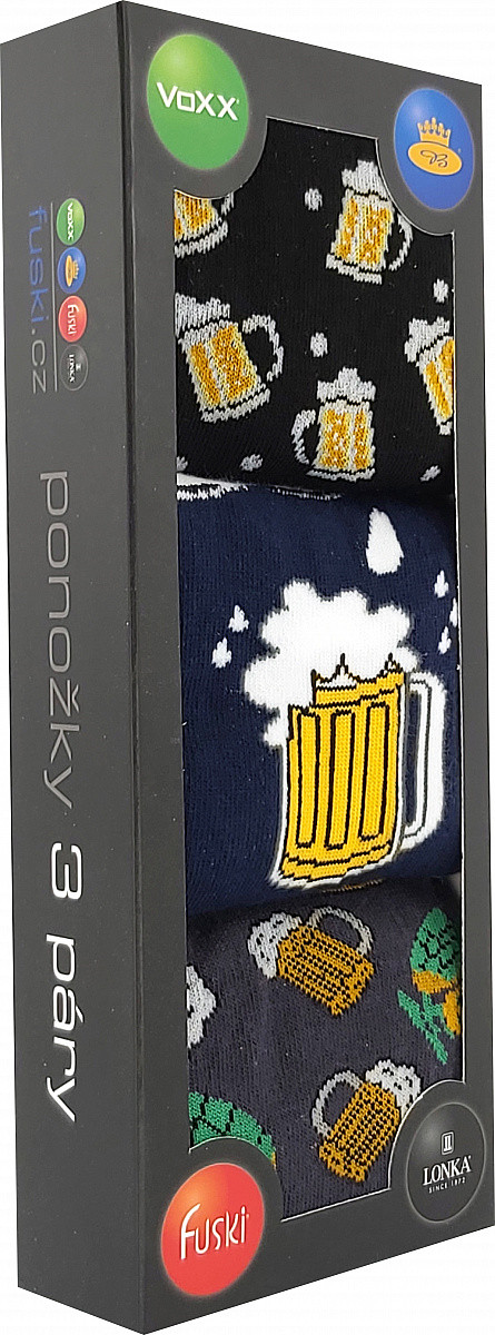 DEBOX barevné vánoční ponožky VoXX - PŮLLITR 39-42
