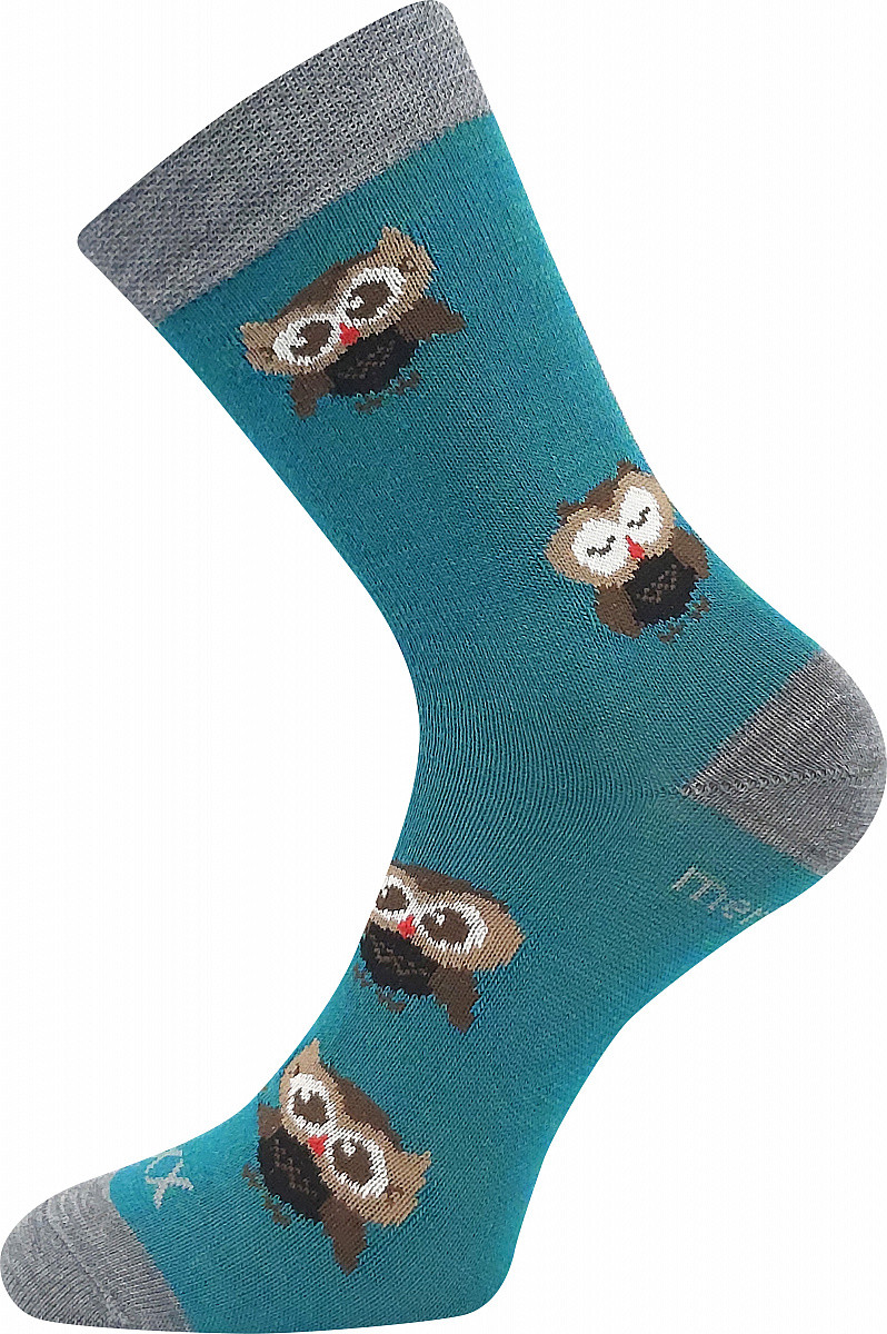 SOVIK dětské teplé veselé merino ponožky VoXX 35-38 modrá / zelená