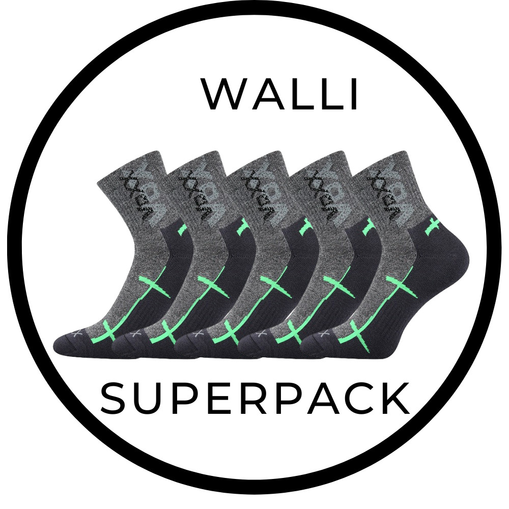 WALLI sportovní ponožky se stříbrem VoXX 35-38 tm. šedá / zelená