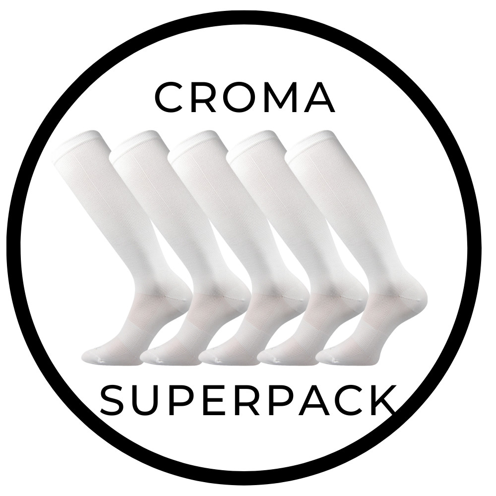 SUPERPACK - CROMA kompresní antibakteriální podkolenky VoXX - 5 párů 39-42 bílá