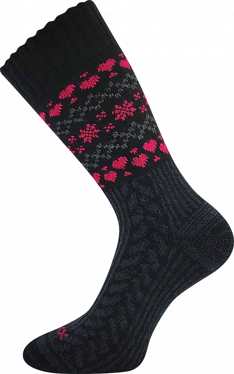 VELTRA zimní merino ponožky s norským vzorem VoXX 35-38 černá / magenta
