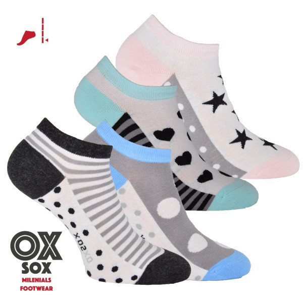 Dámské módní bavlněné kotníkové ponožky OXSOX