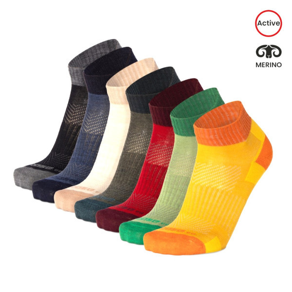 LUZY UNI nízké jednobarevné merino ponožky Moose