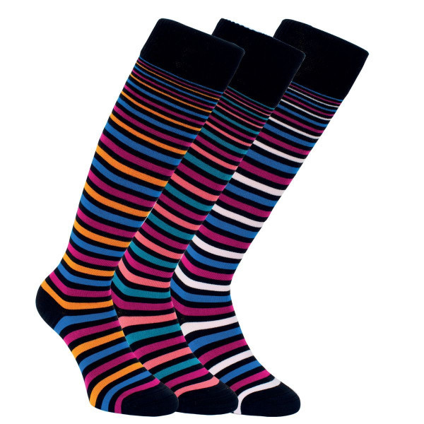 Pruhované bambusové elastické podkolenky RS