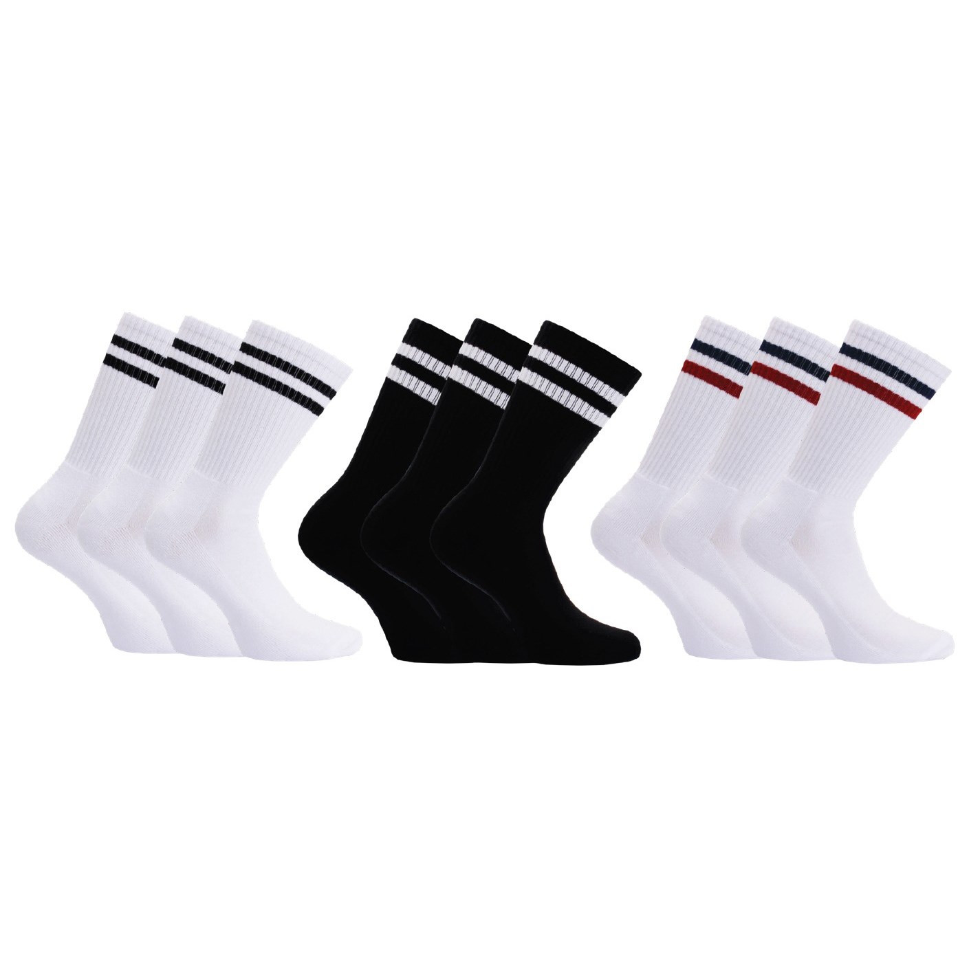 STRIPES sportovní ponožky TRENDY SOCKS 35-38 bílá / černá