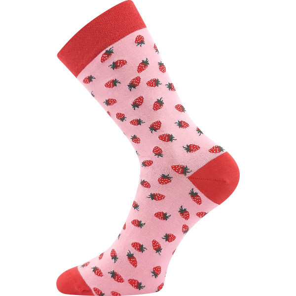 DEVIVE vtipné bavlněné ponožky Lonka - JAHODY