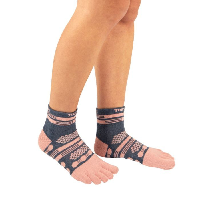 Levně ALL SPORT TRAINER sportovní prstové ponožky ToeToe fialová / růžová M