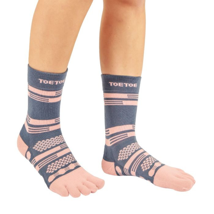Levně ALL SPORT ANKLE sportovní prstové ponožky ToeToe fialová / růžová M