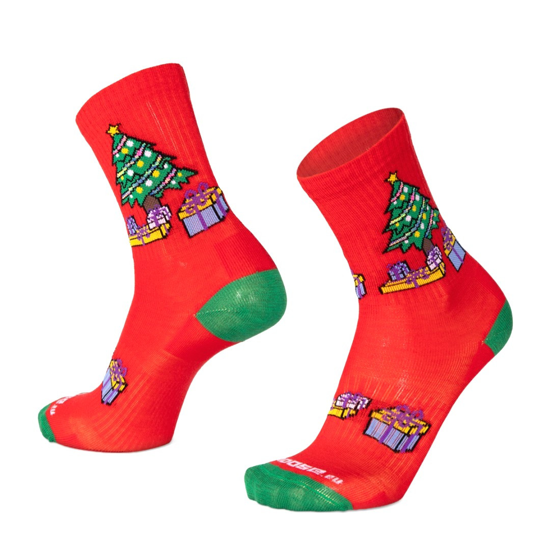 BESKYD XMAS vánoční merino ponožky Moose červená M