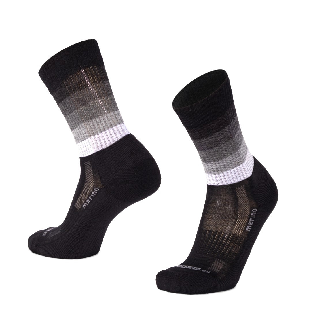 TATRAN STRIPE vysoké pruhované merino ponožky Moose černá 3XL