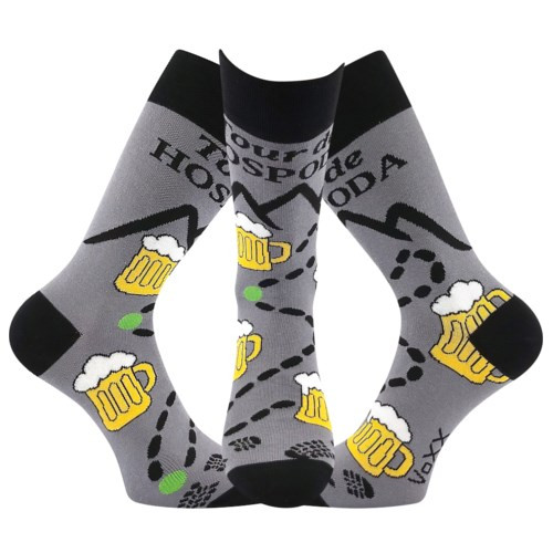 LETOUR veselé pivní ponožky VoXX - DESIGN 2 43-46 sv. šedá