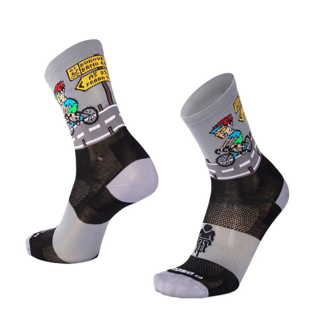 SMILE15 RIDE veselé sportovní ponožky Moose černá XL