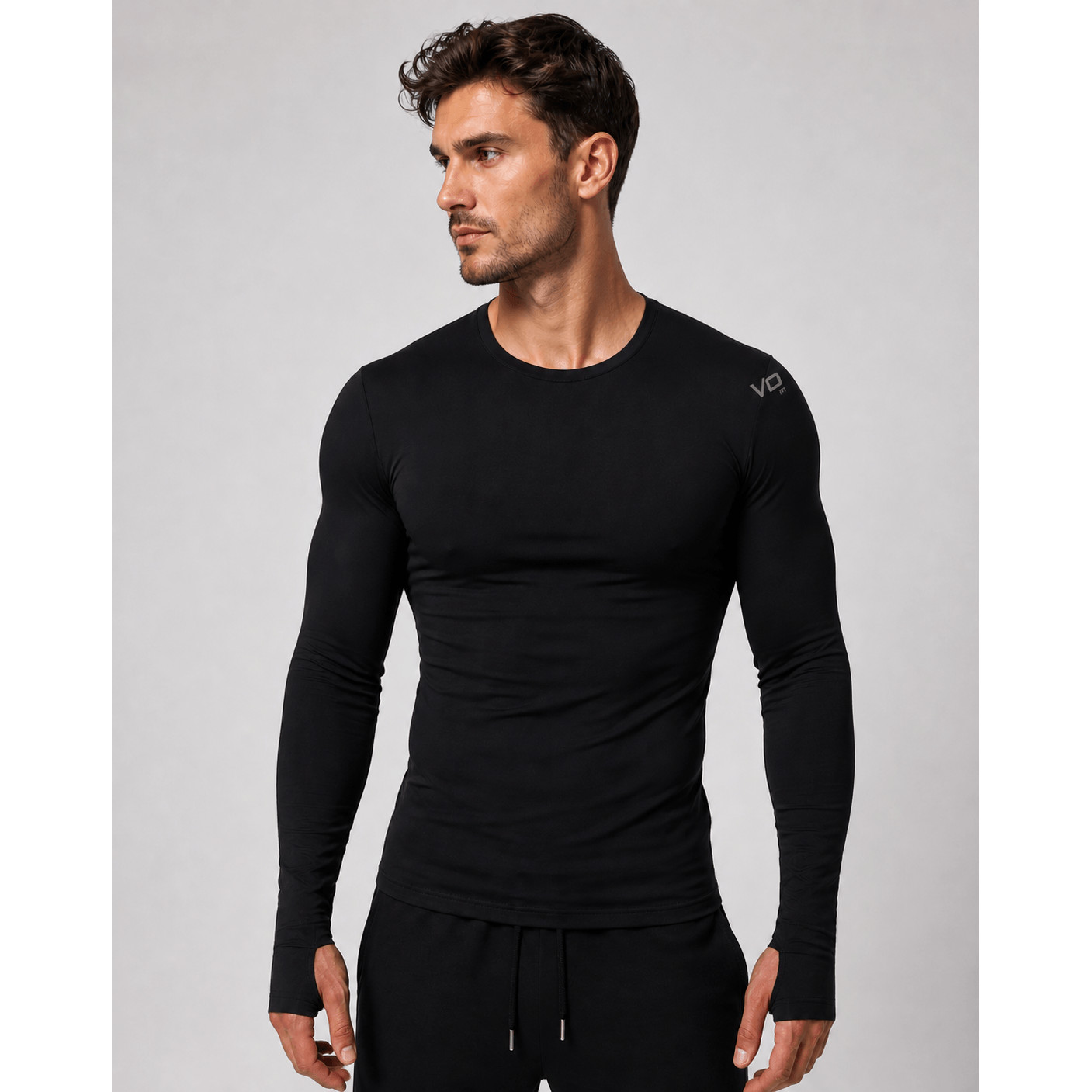 MERINOWOOL 03 pánské slim tričko s dlouhým rukávem VoXX černá 3XL