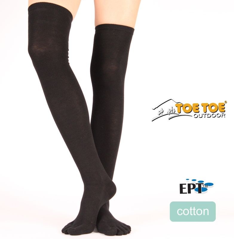 OVER-KNEE prstové nadkolenky ToeToe černá