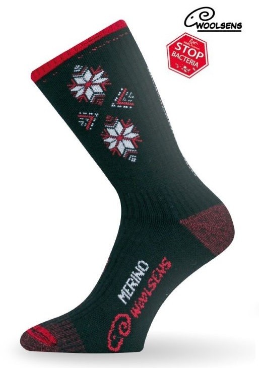 SCK merino silné ponožky Lasting 34-37 černá / červená